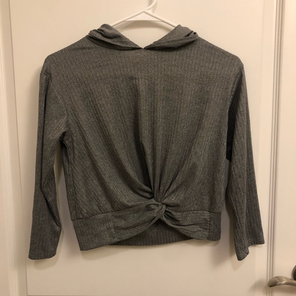 Gray Knotted Hoodie